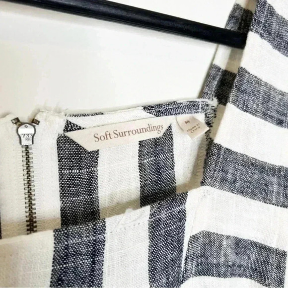 Soft Surroundings Sunset Stripe Linen Tunic Top Size Medium - Picture 3 of 9